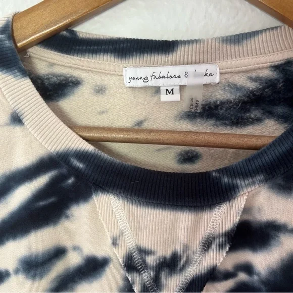YOUNG FABULOUS & Broke JULIETTE TIE DYE OVERSIZED SWEATSHIRT SZ M BLUE SAFARI - Picture 5 of 11